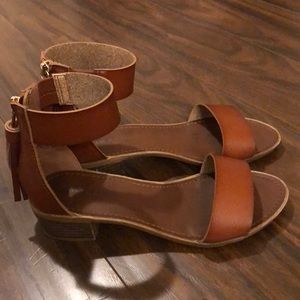 Zip up ankle sandals by Rock and Candy